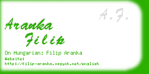 aranka filip business card